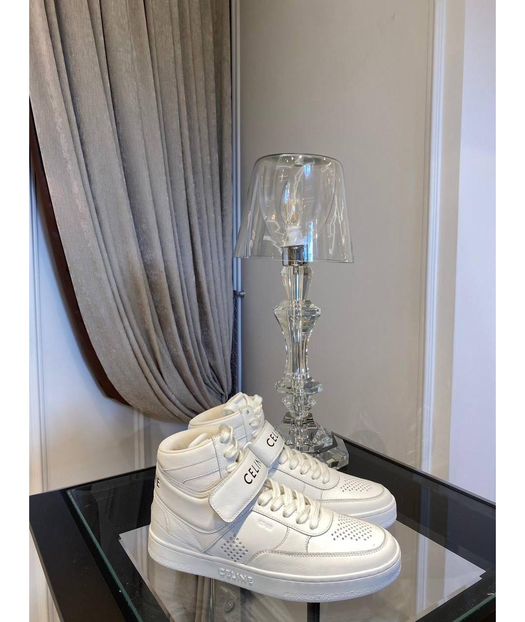 CELINE Белые кожаные кеды, фото 2