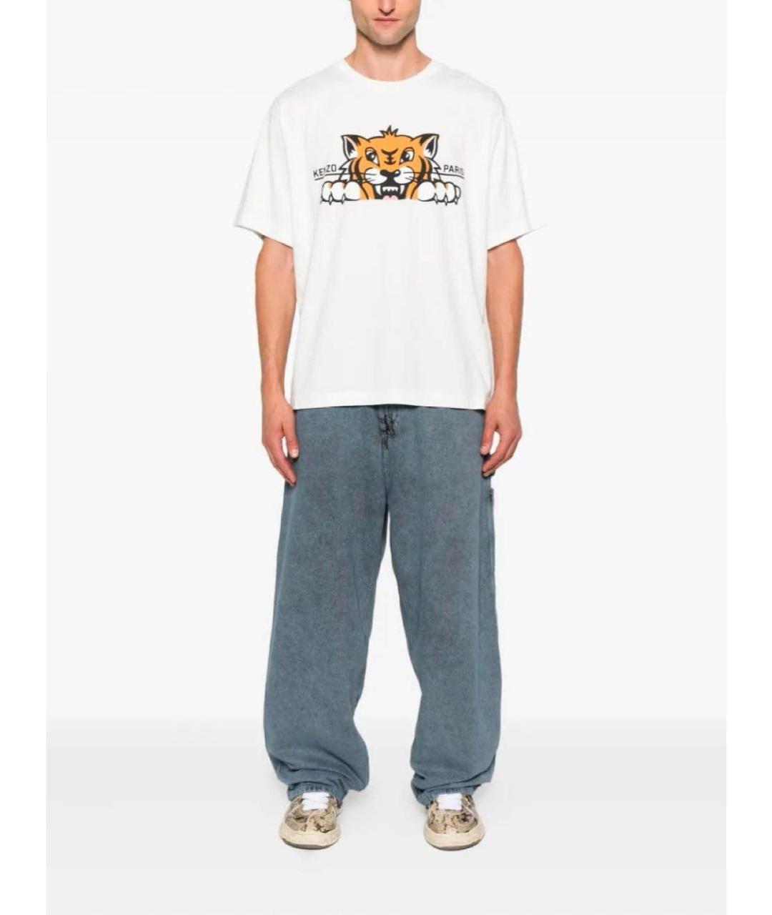 KENZO Белая хлопковая футболка, фото 2