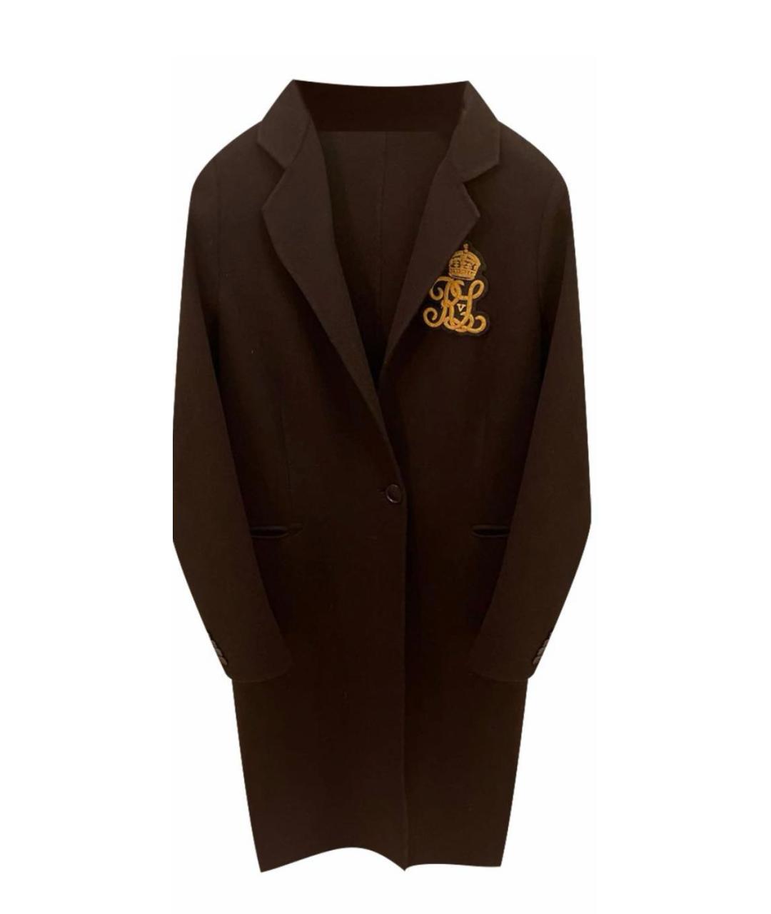 RALPH LAUREN Черное шерстяное пальто, фото 1