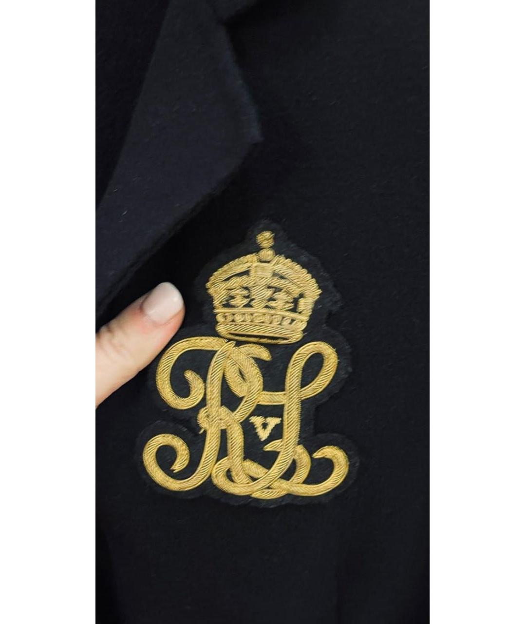 RALPH LAUREN Черное шерстяное пальто, фото 4