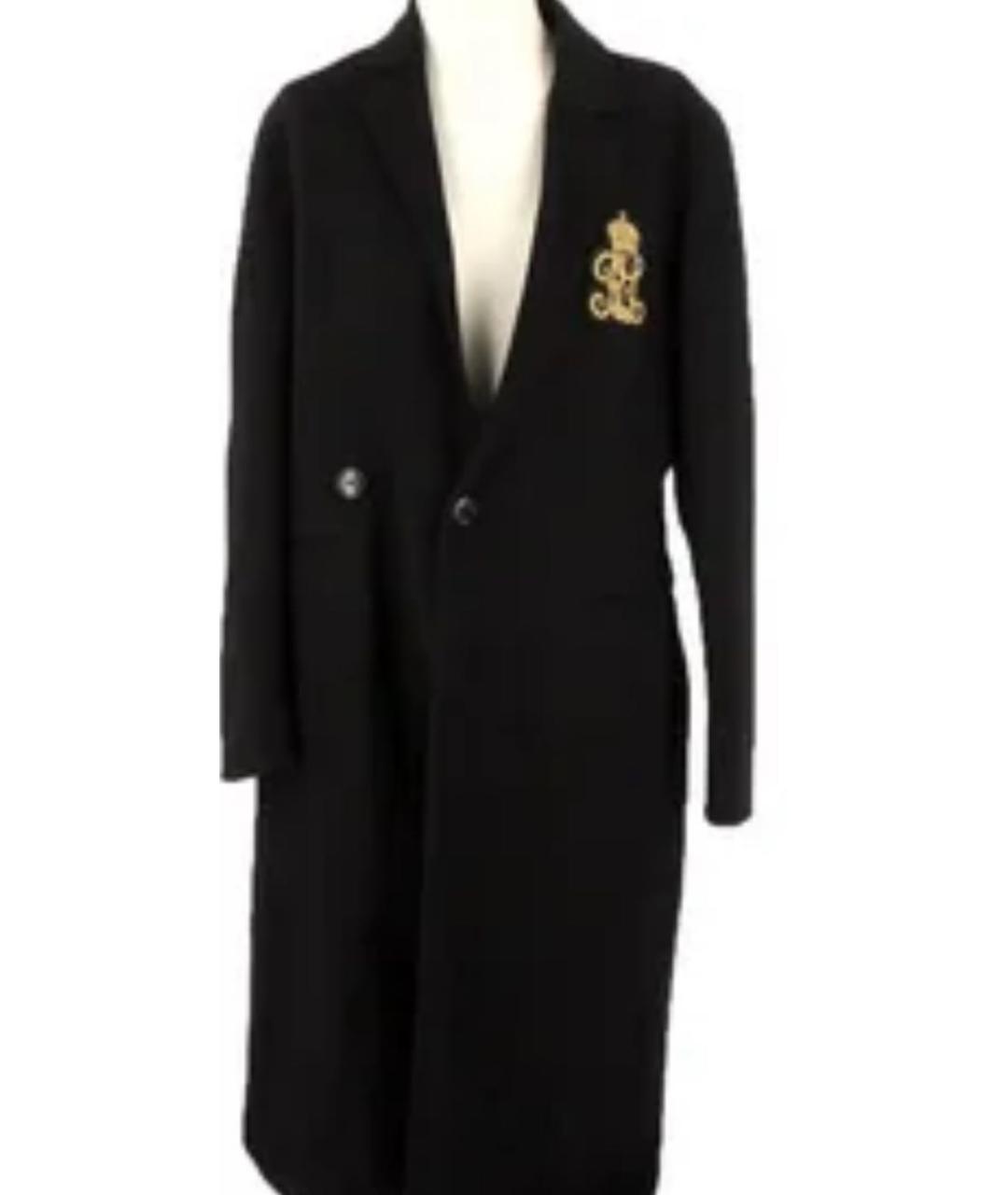 RALPH LAUREN Черное шерстяное пальто, фото 7