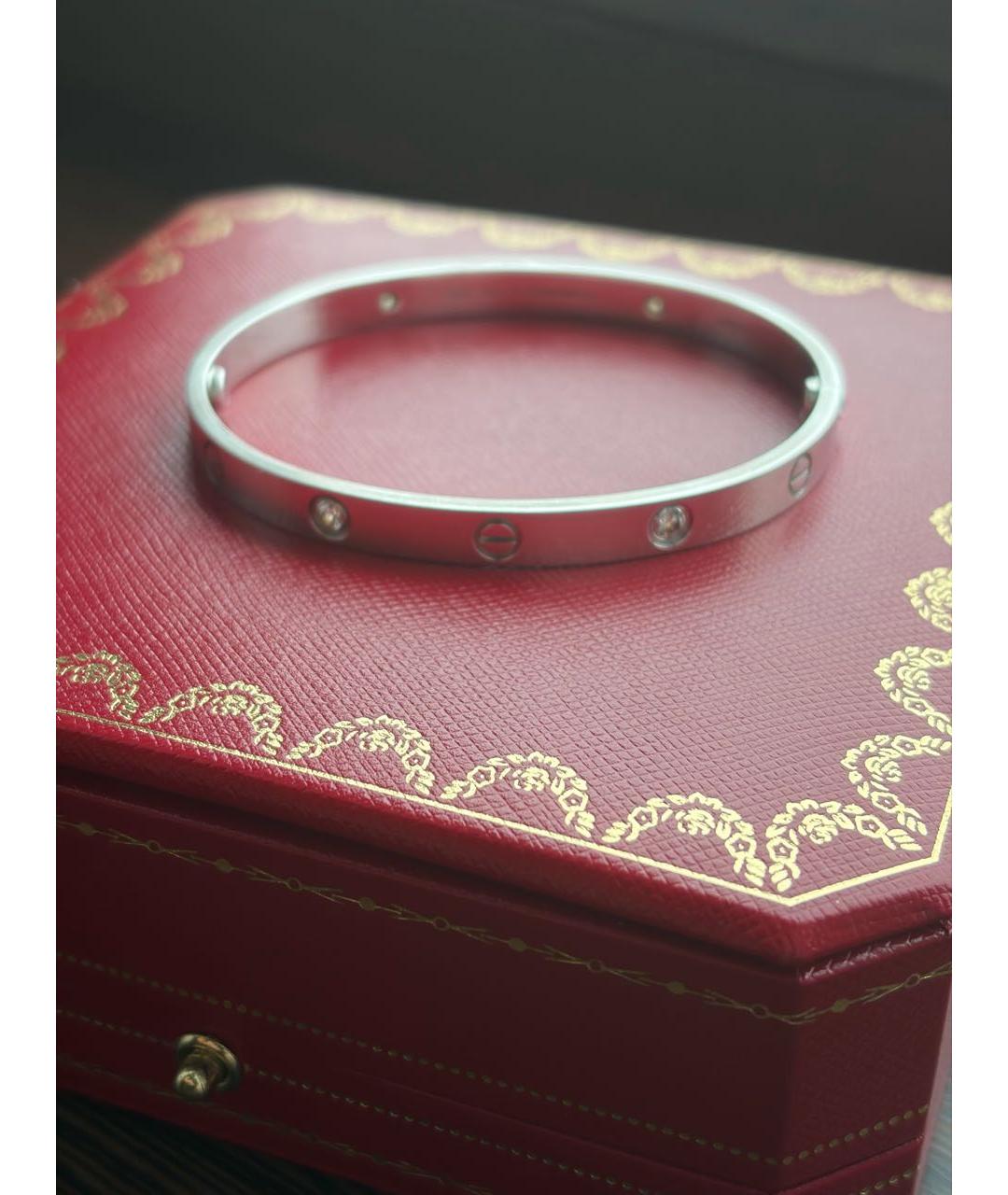 CARTIER Серебрянный браслет из белого золота, фото 2