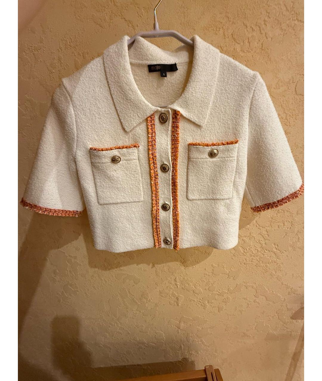 MAJE Белый хлопковый джемпер / свитер, фото 5