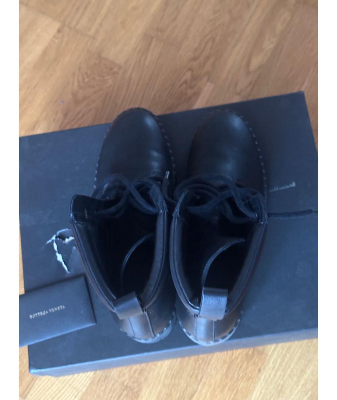 BOTTEGA VENETA Черные кожаные ботинки, фото 3