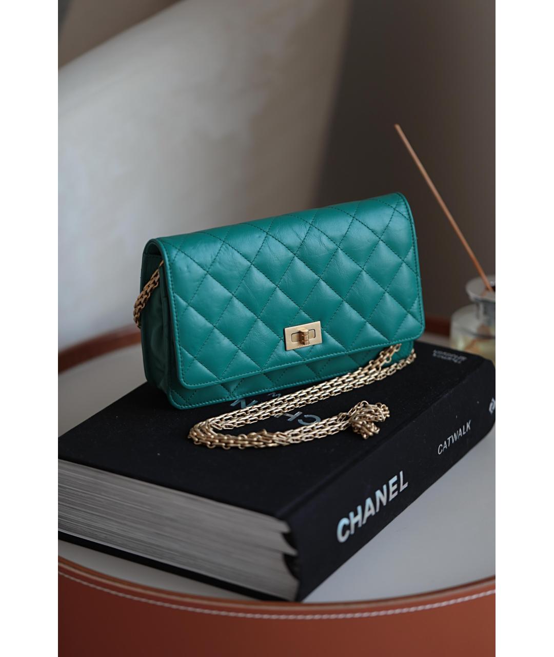 CHANEL Зеленая кожаная сумка через плечо, фото 2