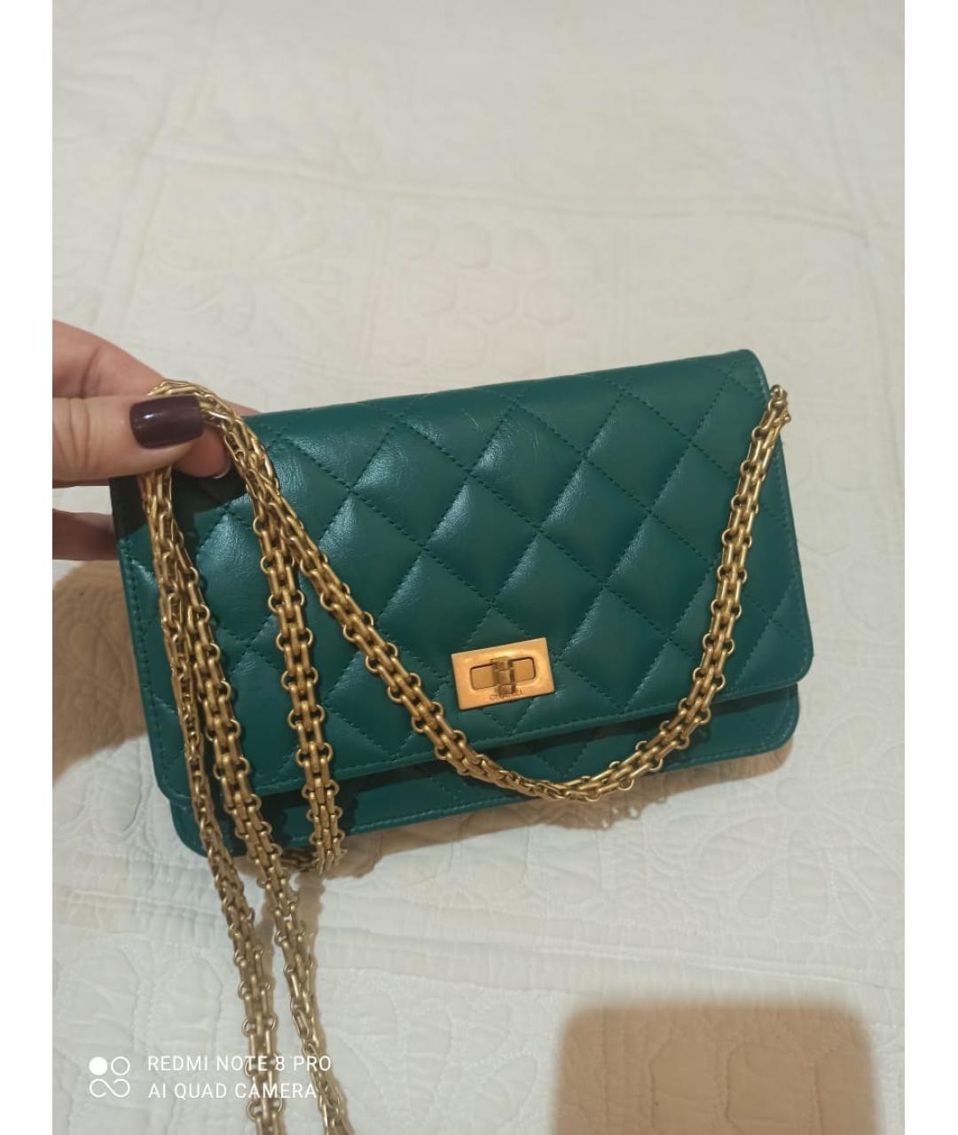 CHANEL Зеленая кожаная сумка через плечо, фото 3