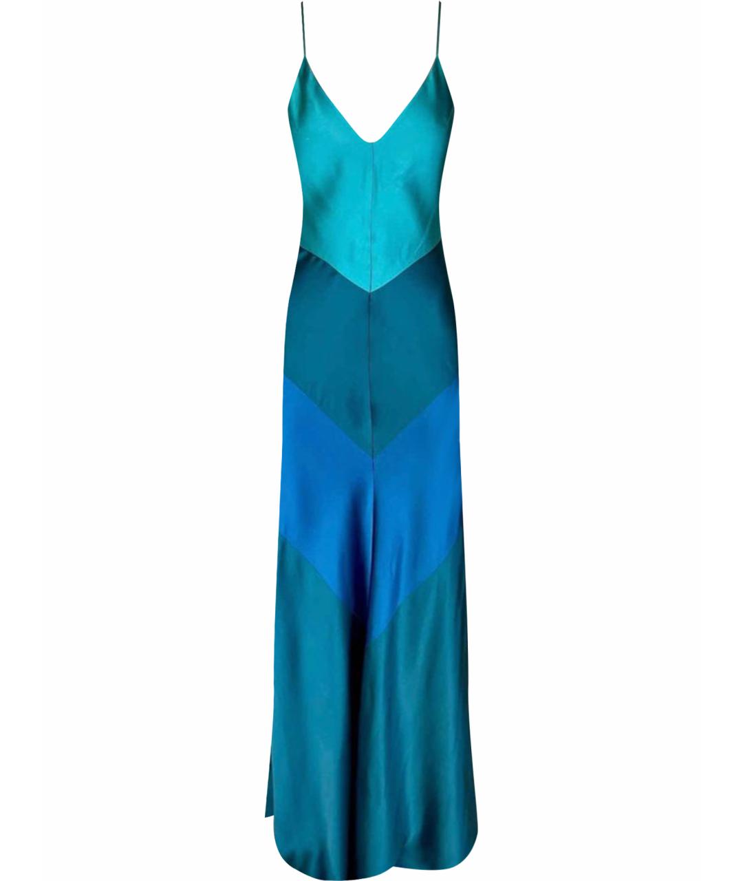 MAX MARA Бирюзовое шелковое вечернее платье, фото 1