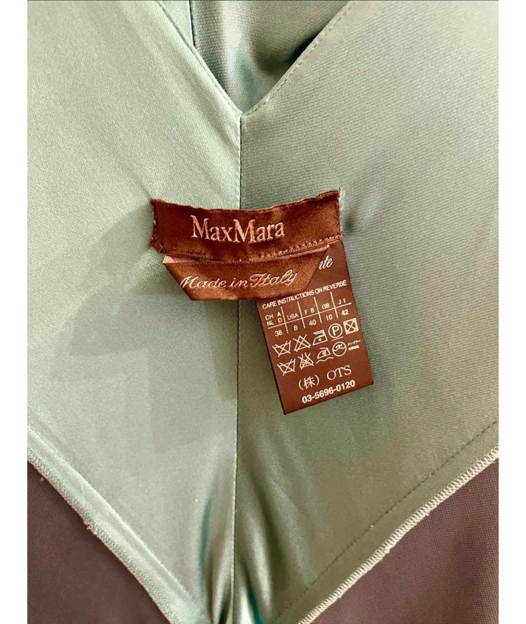 MAX MARA Бирюзовое шелковое вечернее платье, фото 4