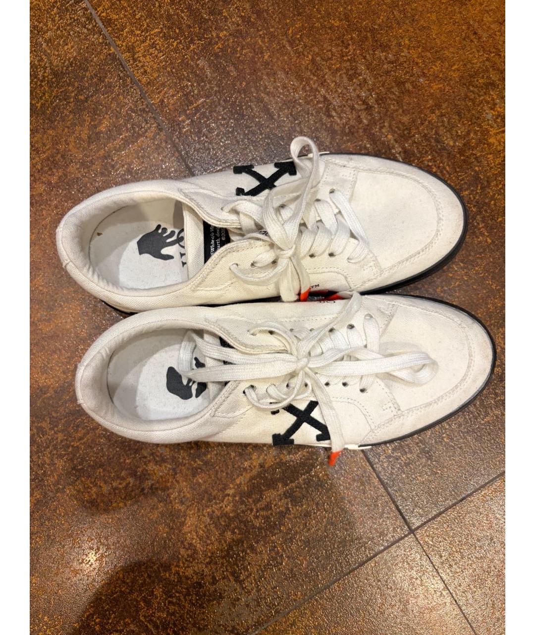 OFF-WHITE Белые замшевые низкие кроссовки / кеды, фото 2