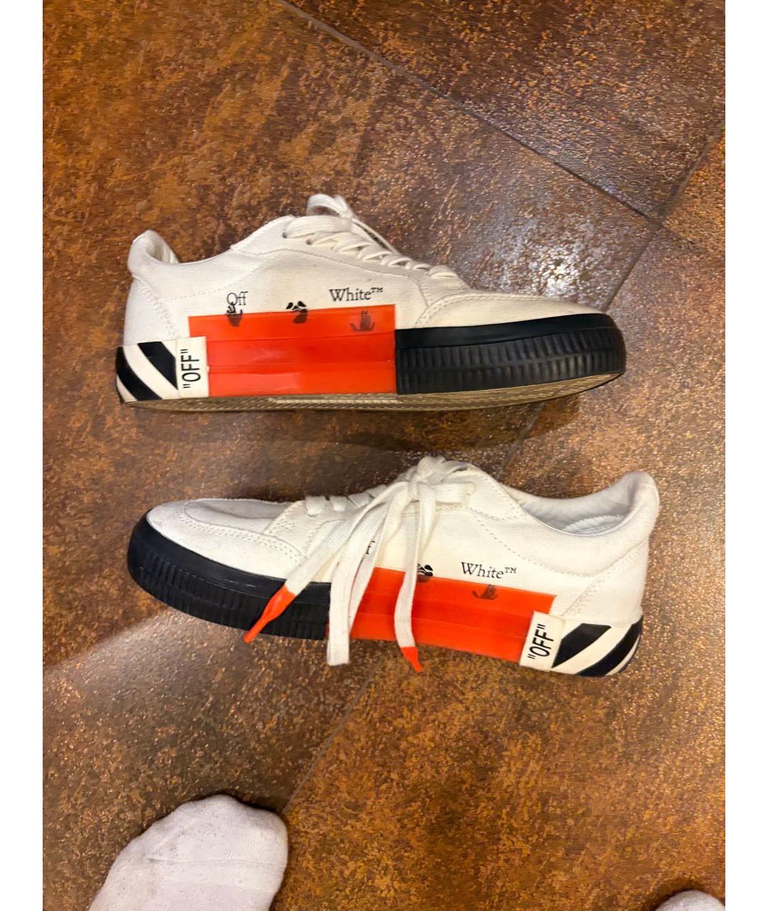 OFF-WHITE Белые замшевые низкие кроссовки / кеды, фото 5