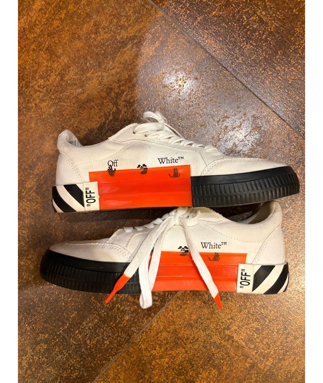 OFF-WHITE Белые замшевые низкие кроссовки / кеды, фото 4