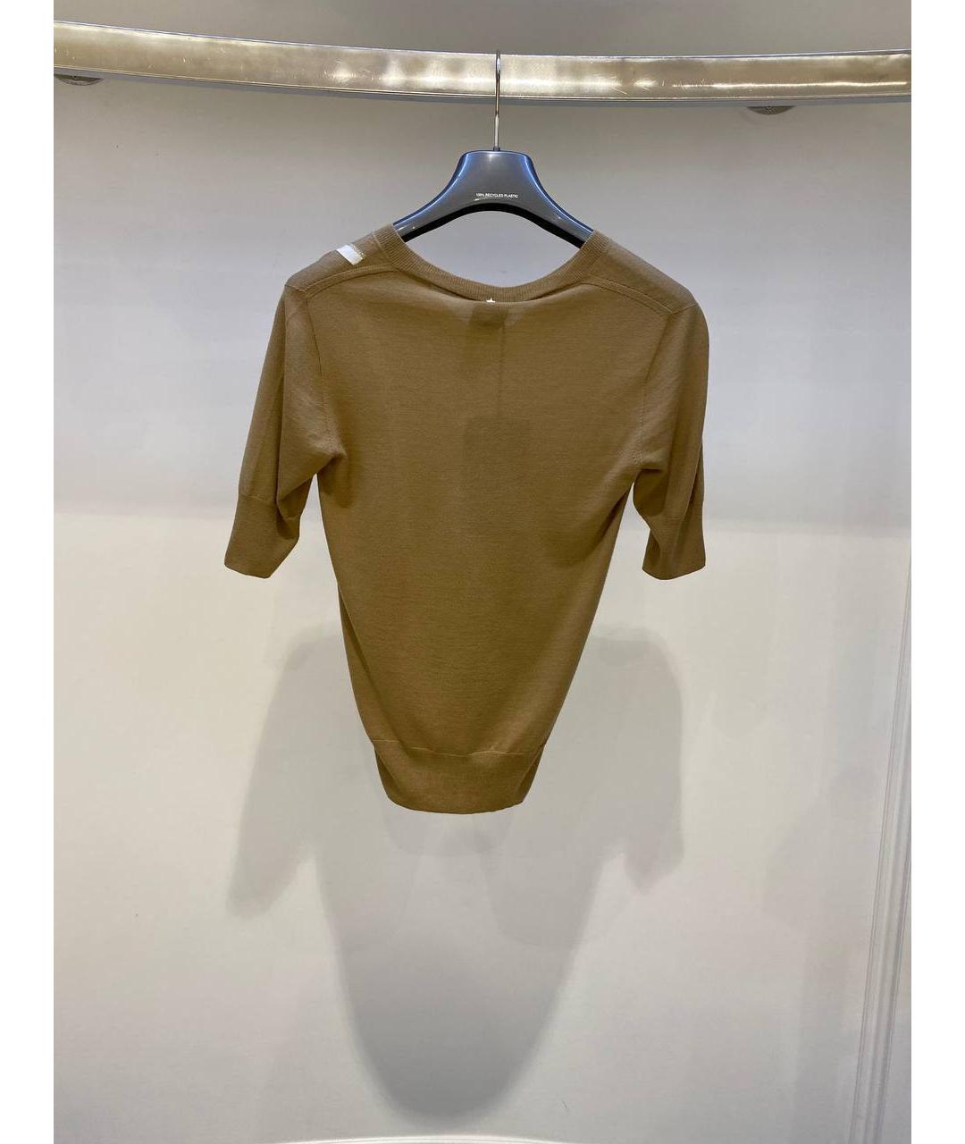 LORENA ANTONIAZZI Коричневая шерстяная футболка, фото 2