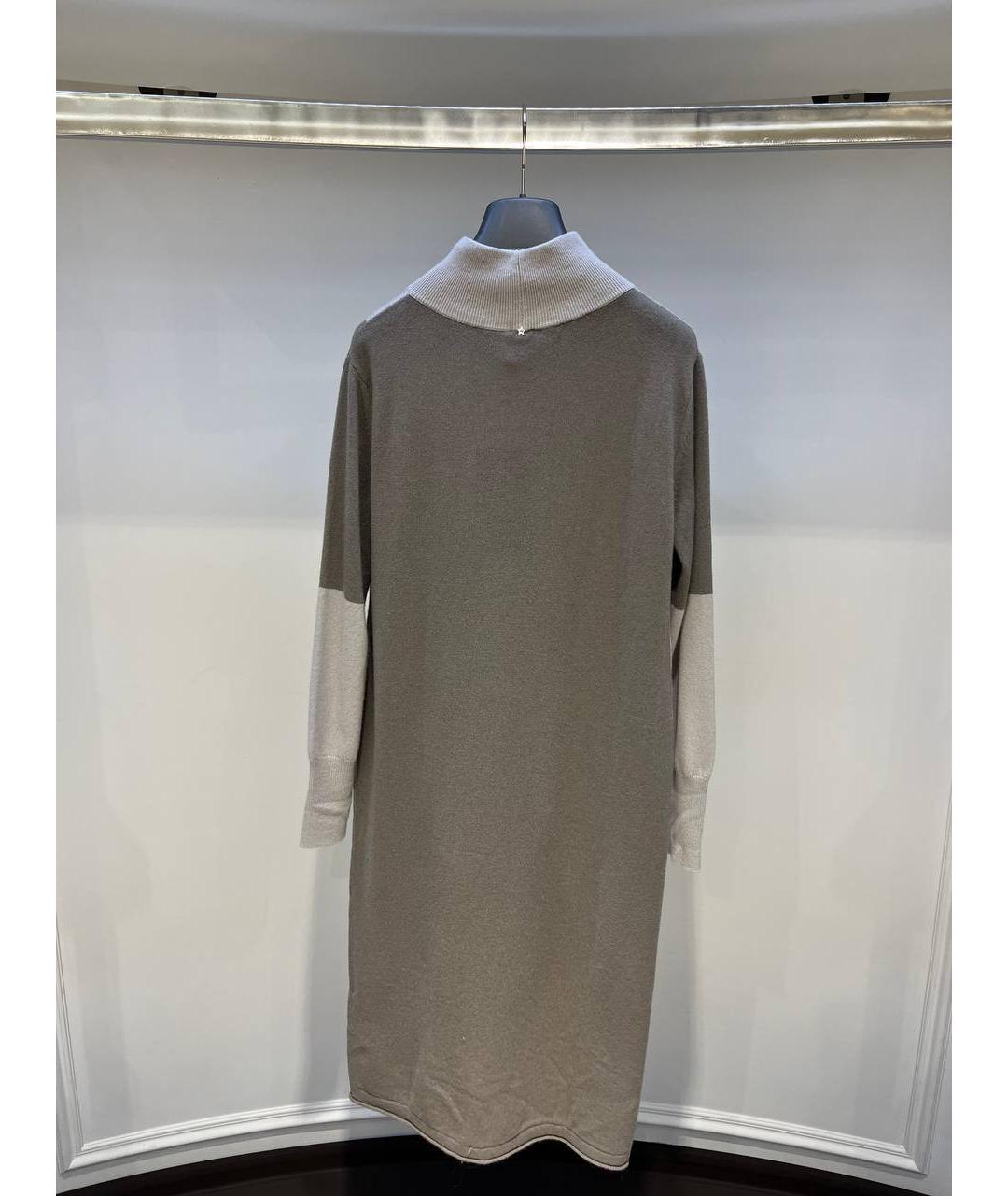 LORENA ANTONIAZZI Серое шерстяное повседневное платье, фото 2