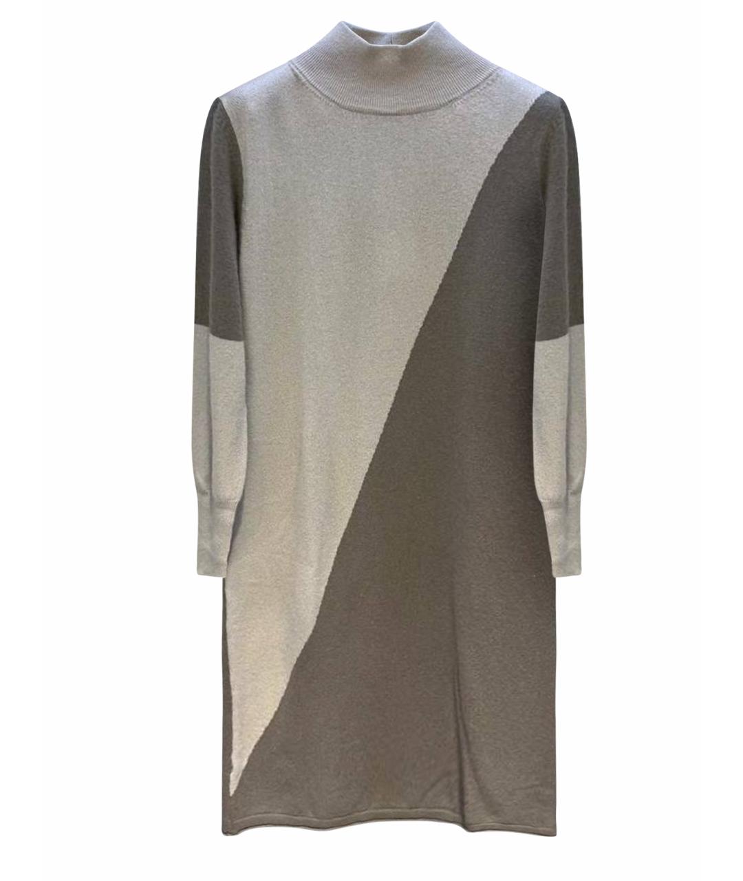 LORENA ANTONIAZZI Серое шерстяное повседневное платье, фото 1