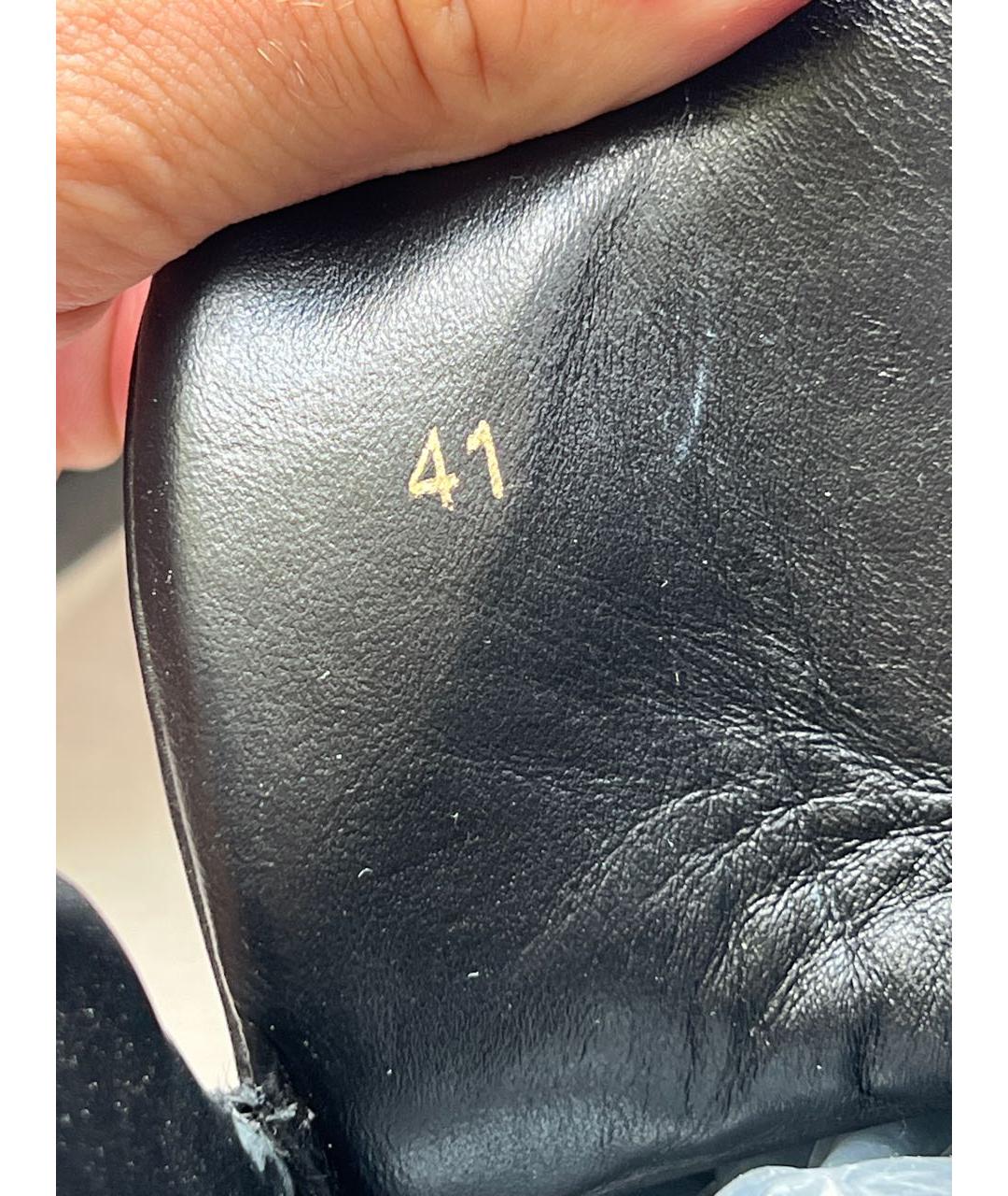 VERSACE COLLECTION Черные кожаные высокие кроссовки / кеды, фото 6