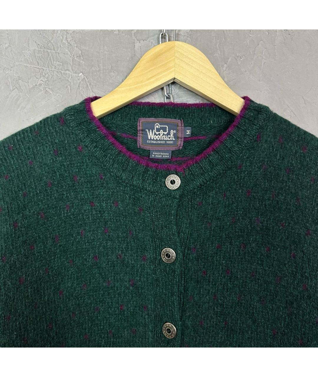 WOOLRICH Зеленый шерстяной кардиган, фото 3