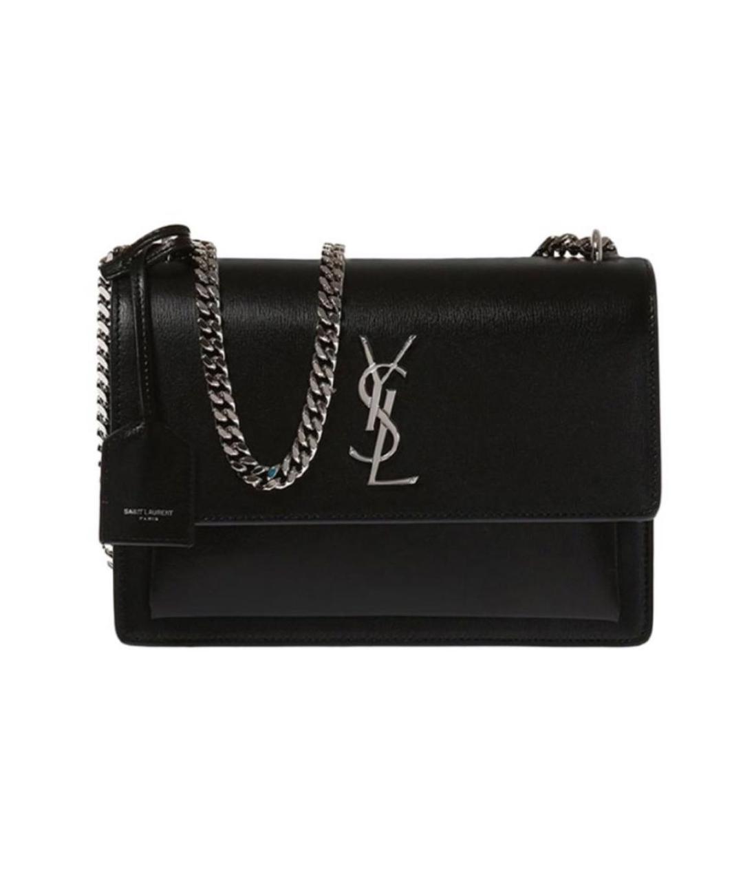 SAINT LAURENT Черная кожаная сумка через плечо, фото 7