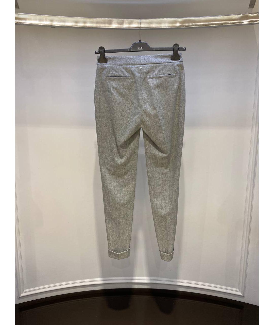 LORENA ANTONIAZZI Серые шерстяные прямые брюки, фото 2