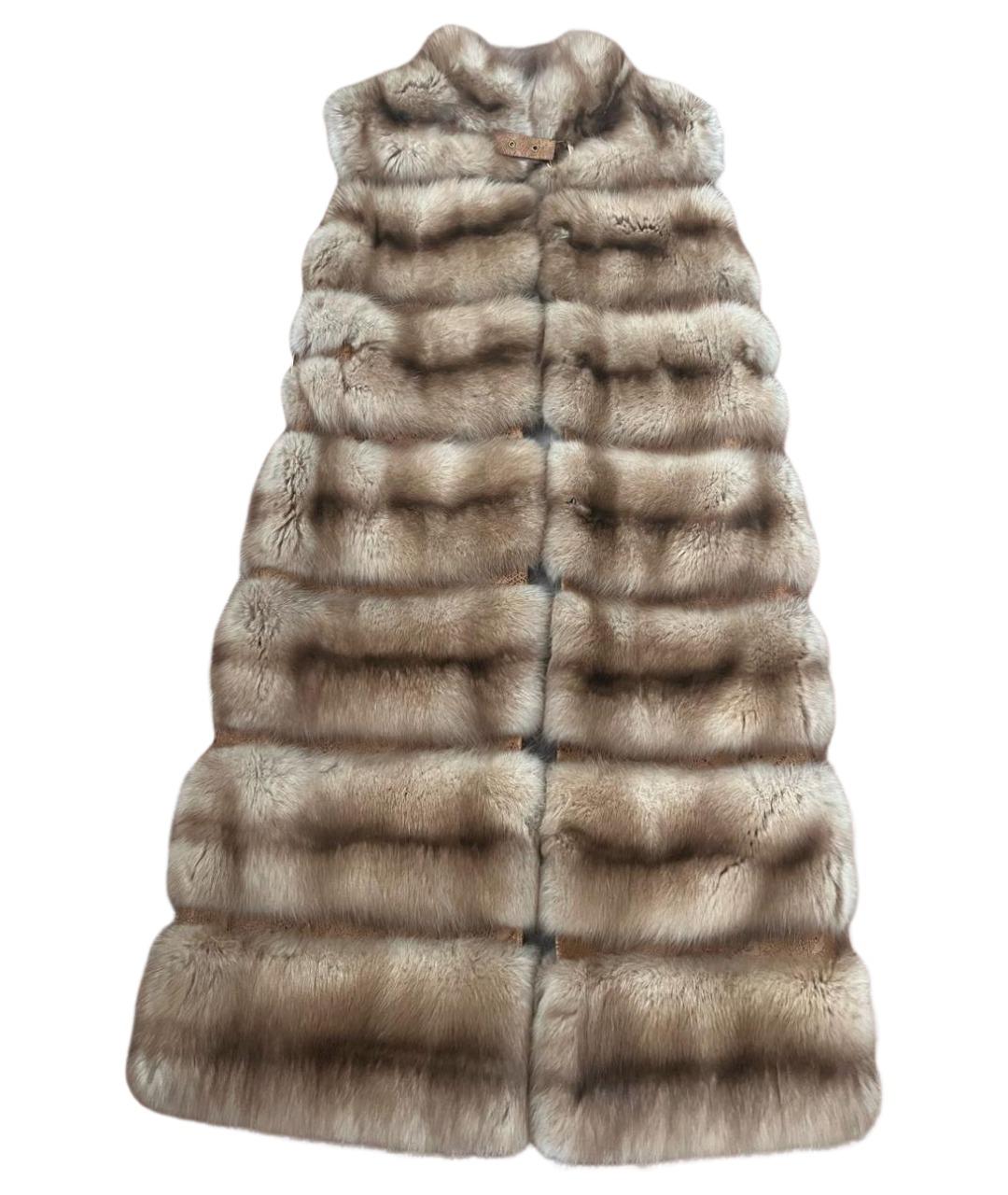 GIULIANA TESO Коричневый меховой жилет, фото 1
