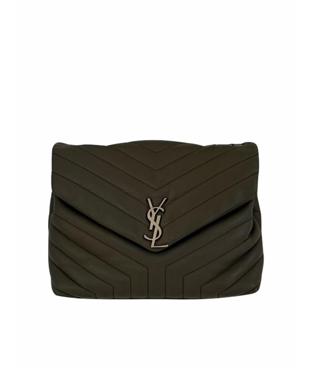 SAINT LAURENT Серая кожаная сумка с короткими ручками, фото 1