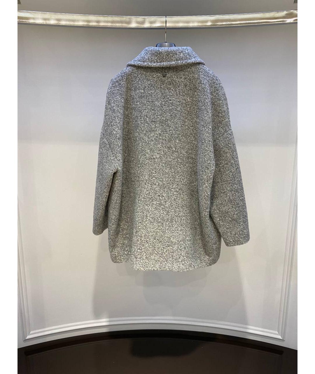 LORENA ANTONIAZZI Серое шерстяное пальто, фото 2