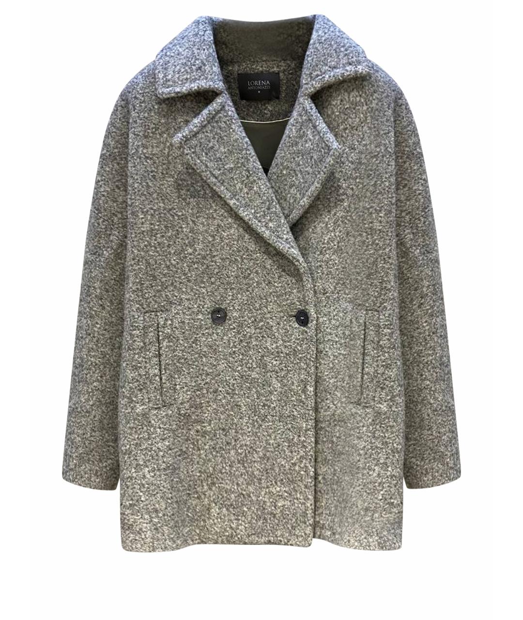 LORENA ANTONIAZZI Серое шерстяное пальто, фото 1