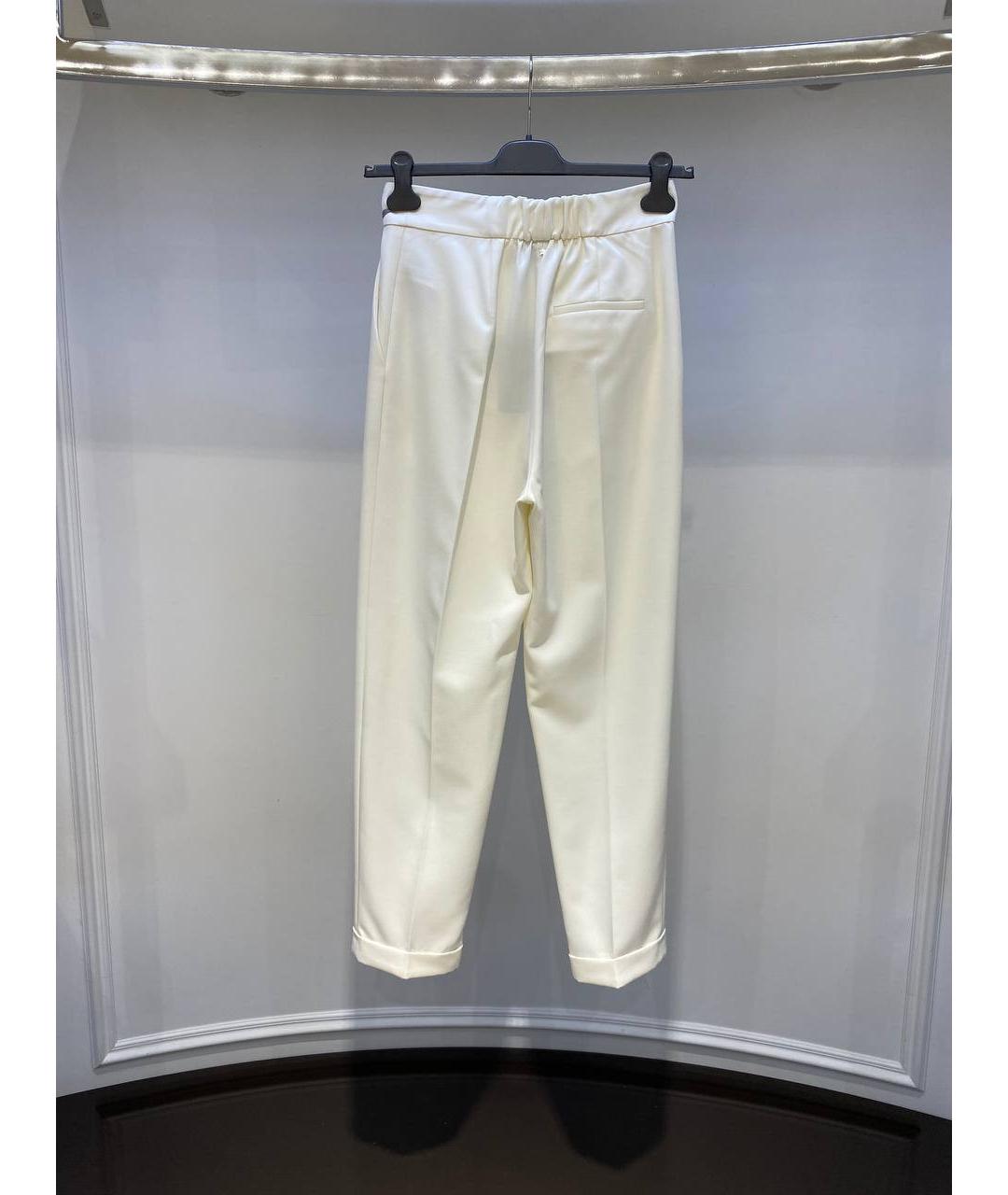 LORENA ANTONIAZZI Белые шерстяные прямые брюки, фото 2