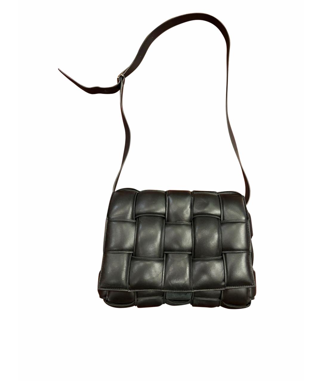 BOTTEGA VENETA Черная кожаная сумка через плечо, фото 1