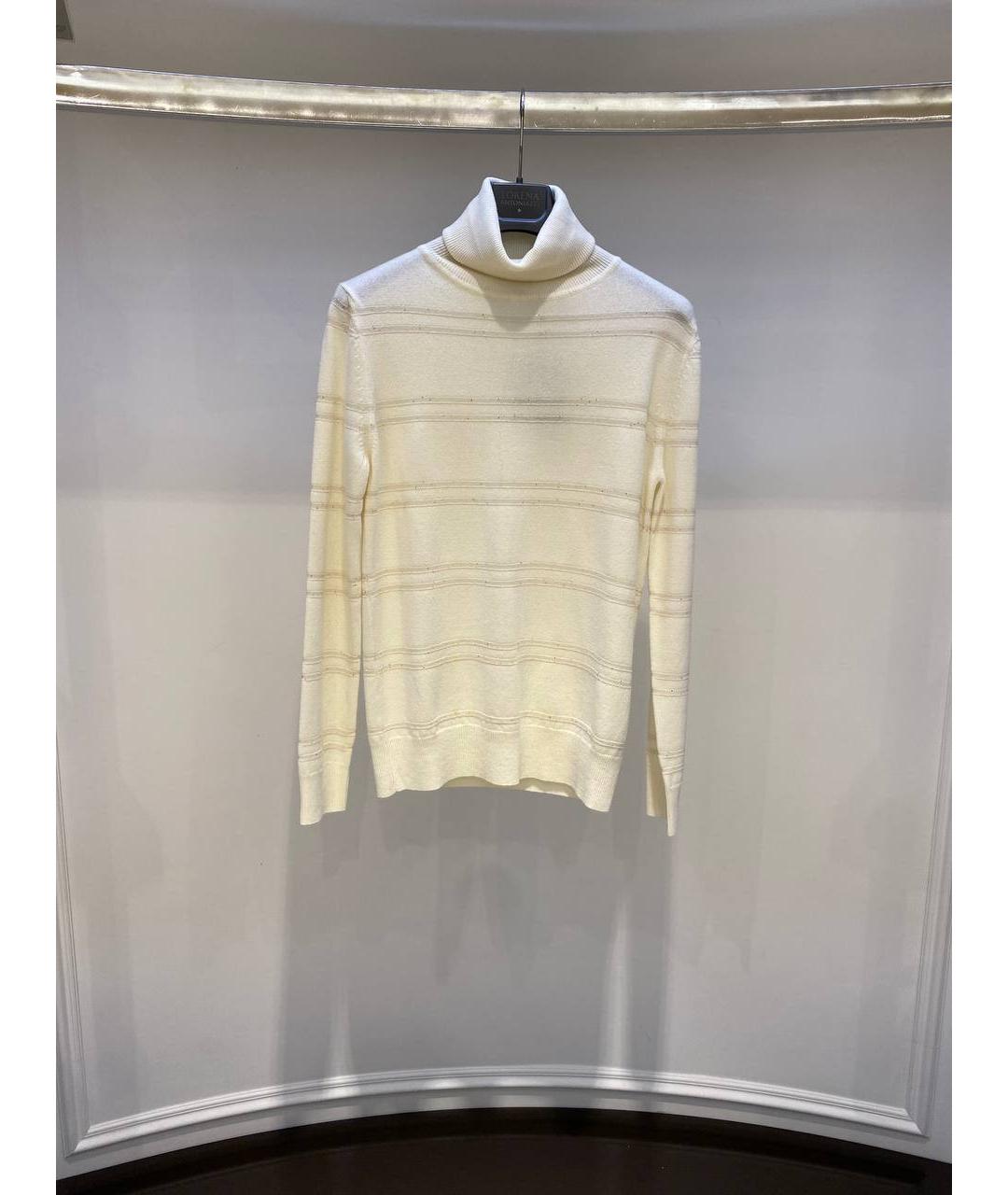 LORENA ANTONIAZZI Белая шерстяная водолазка, фото 3