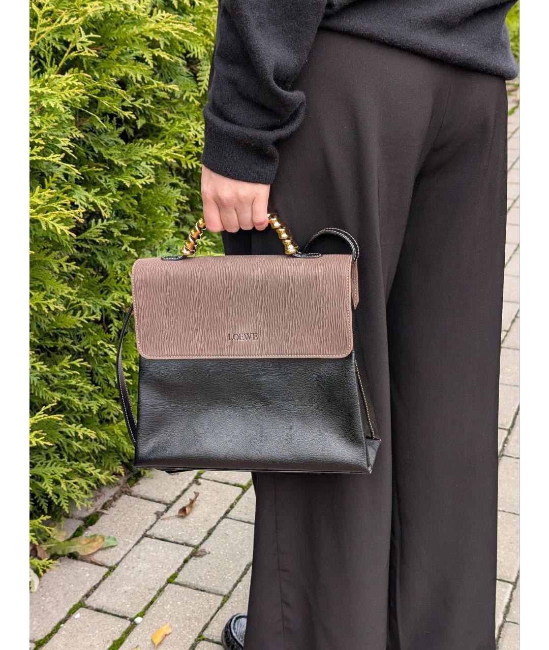 LOEWE Черная кожаная сумка через плечо, фото 6
