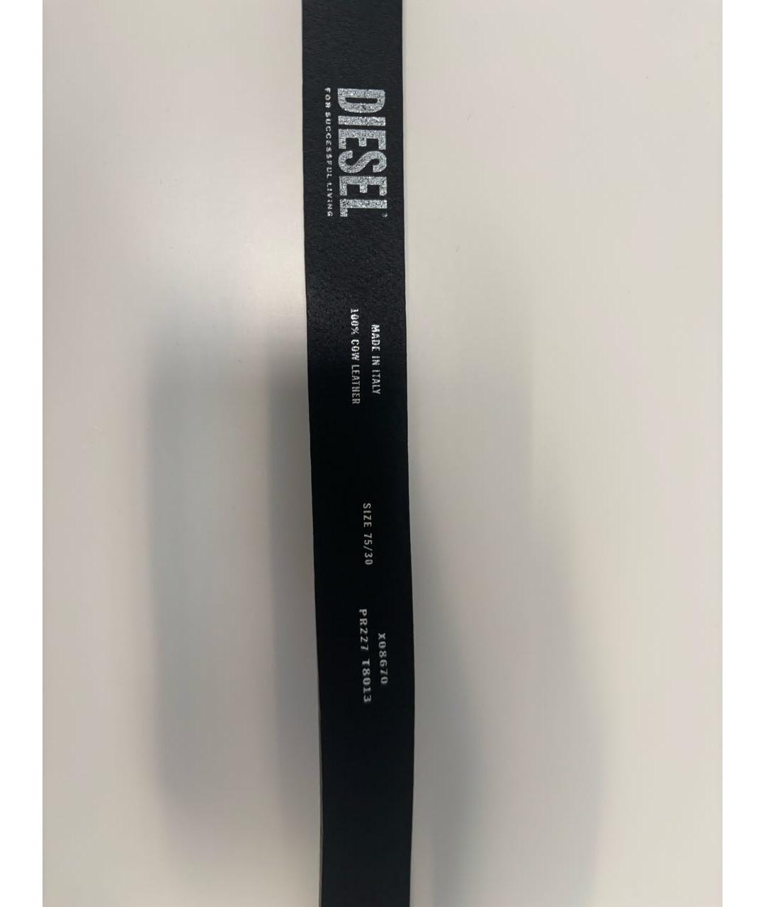 DIESEL Черный кожаный ремень, фото 3