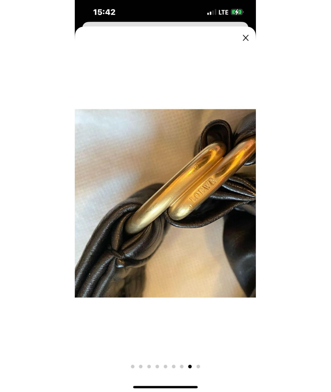 LOEWE Черная кожаная сумка через плечо, фото 4