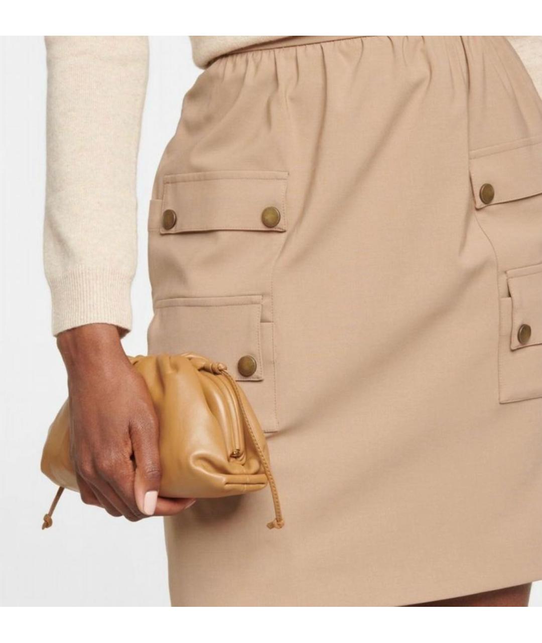 MAX MARA Бежевая шерстяная юбка миди, фото 4