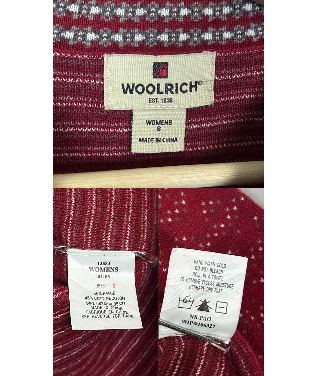 WOOLRICH Бордовый хлопковый джемпер / свитер, фото 6