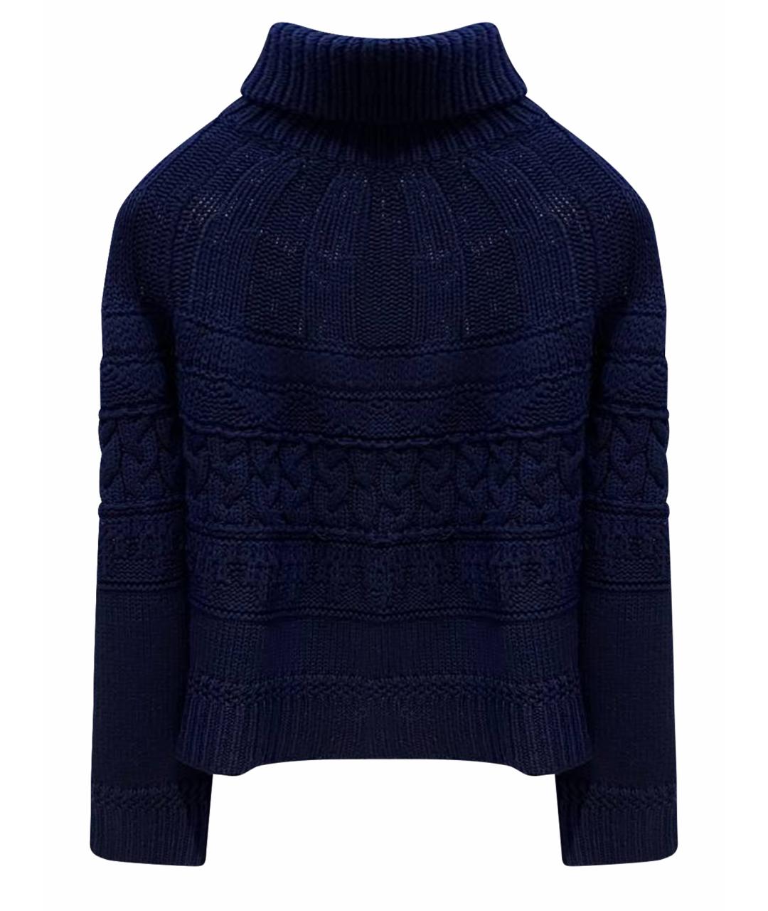 LORENA ANTONIAZZI Темно-синий шерстяной джемпер / свитер, фото 1