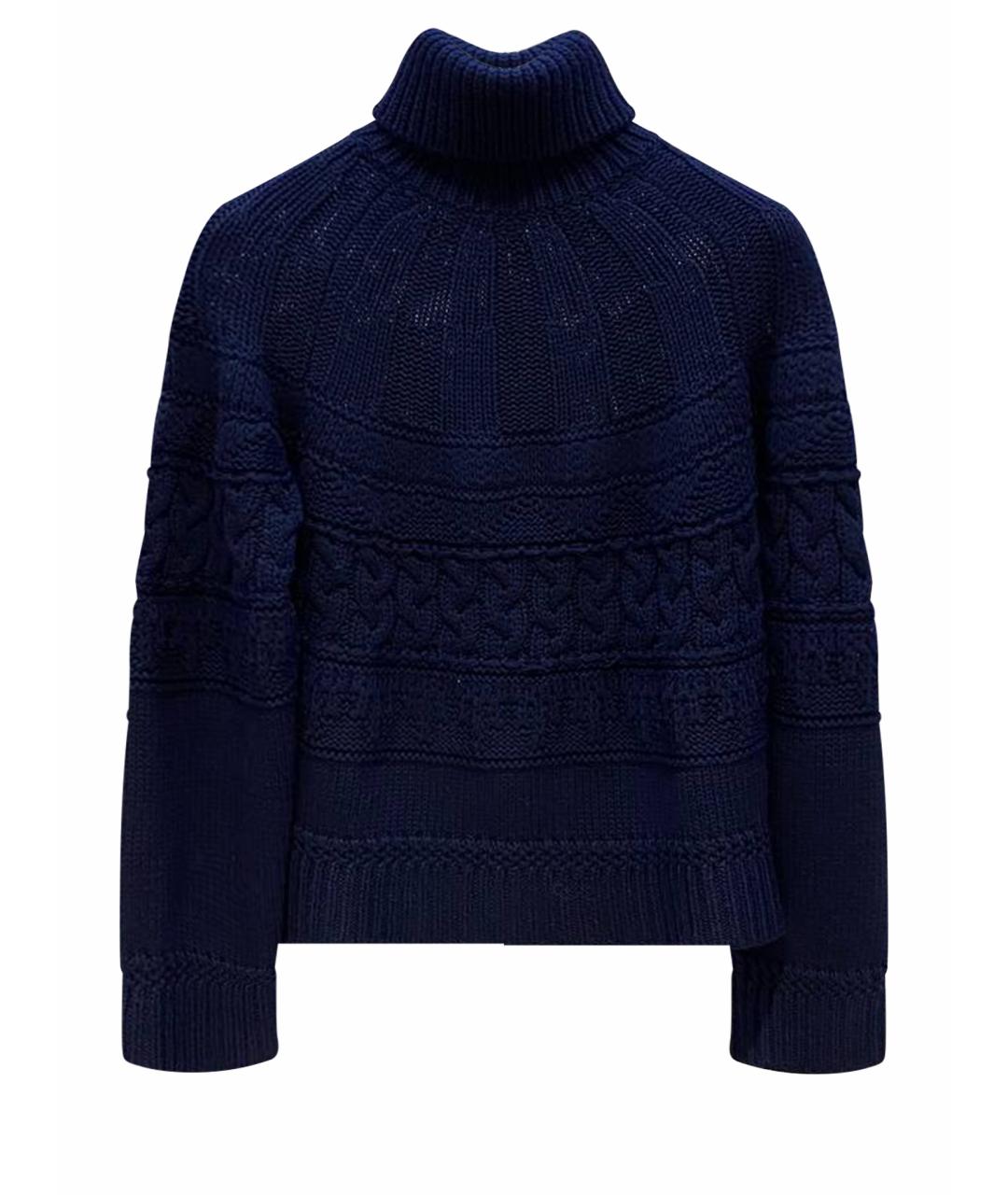 LORENA ANTONIAZZI Темно-синий шерстяной джемпер / свитер, фото 3