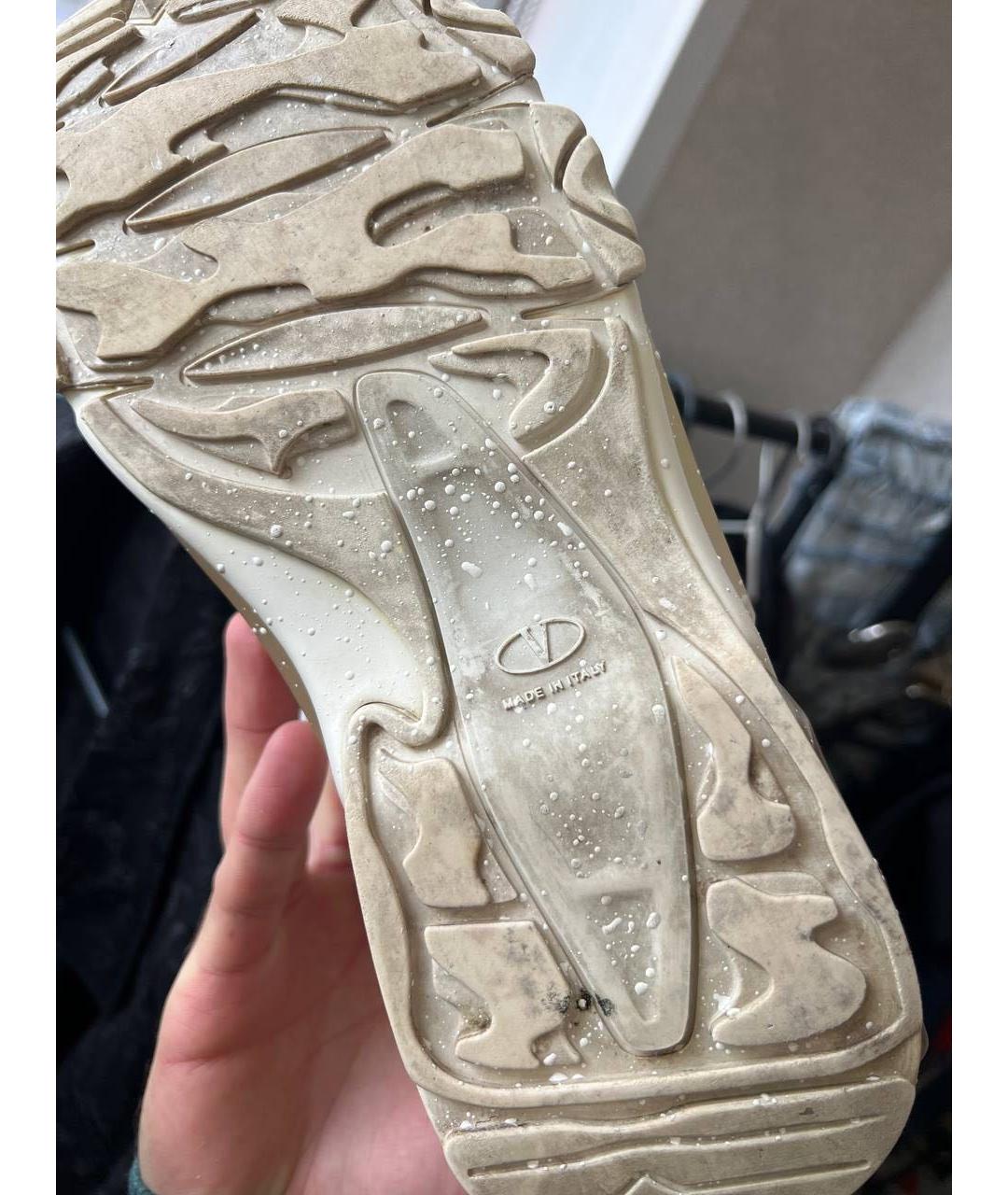 VALENTINO Белые кожаные низкие кроссовки / кеды, фото 6