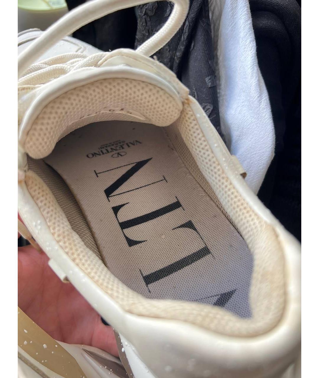 VALENTINO Белые кожаные низкие кроссовки / кеды, фото 7