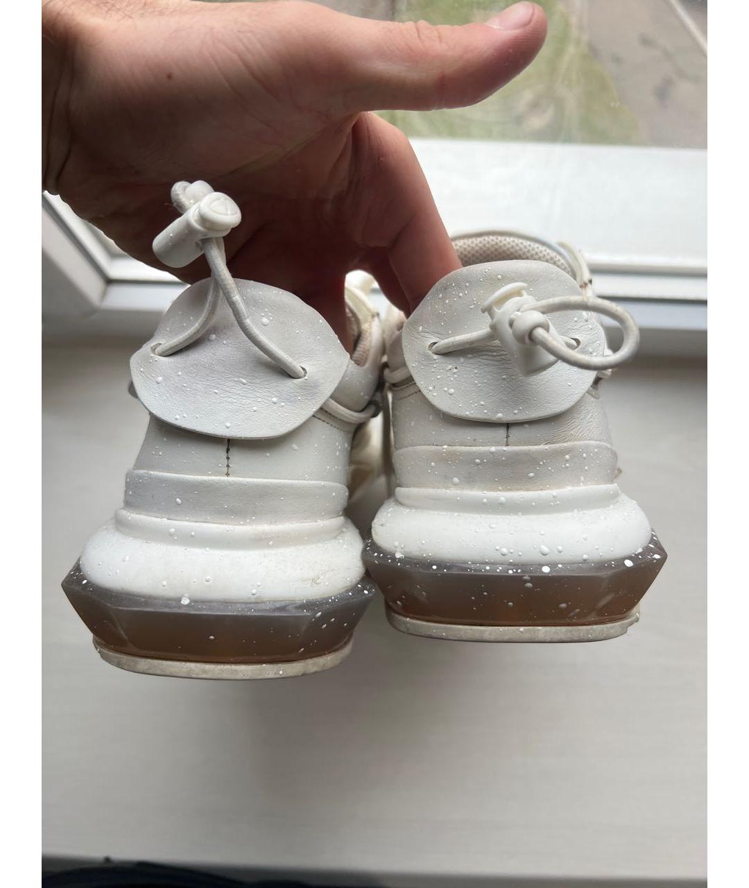 VALENTINO Белые кожаные низкие кроссовки / кеды, фото 4