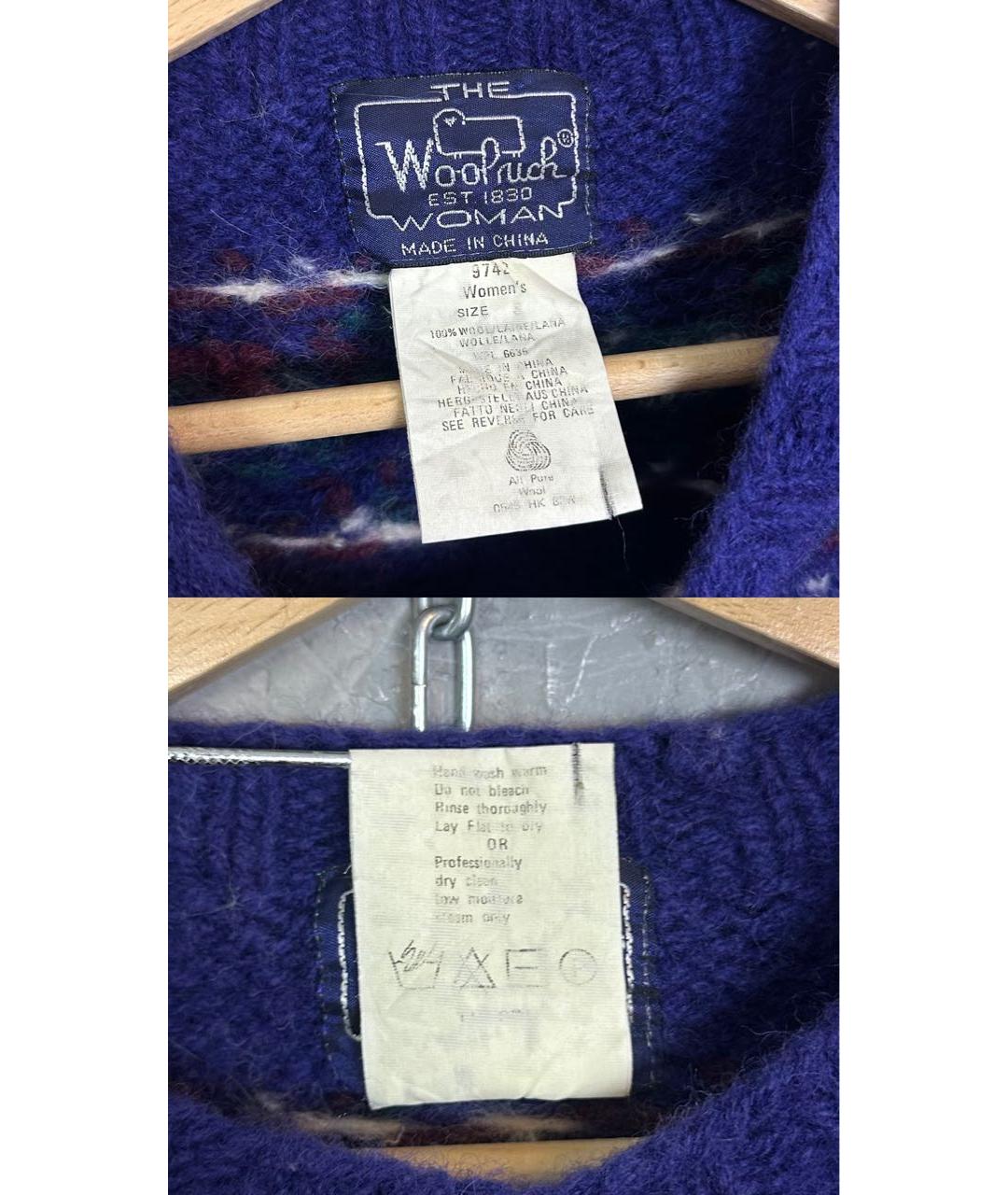 WOOLRICH Фиолетовый шерстяной джемпер / свитер, фото 6