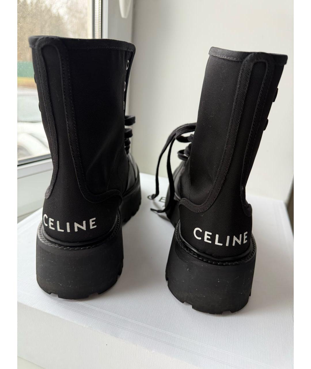 CELINE Черные текстильные ботинки, фото 2
