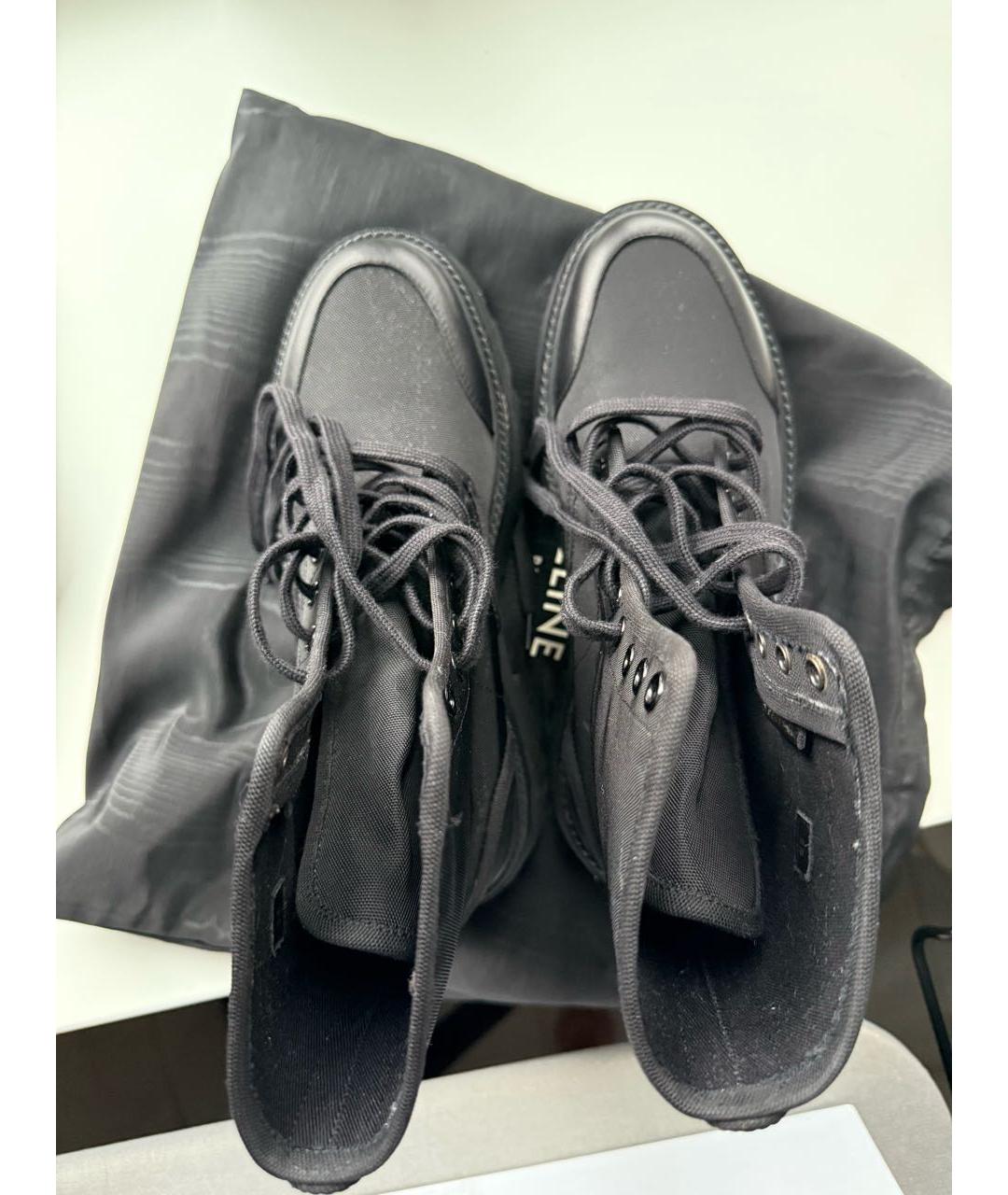 CELINE Черные текстильные ботинки, фото 3