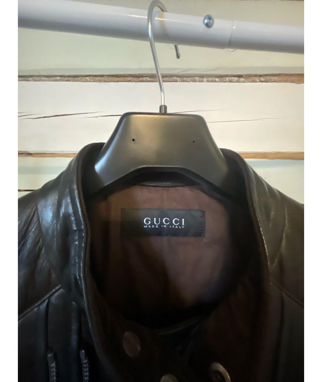 GUCCI Черная кожаная куртка, фото 3