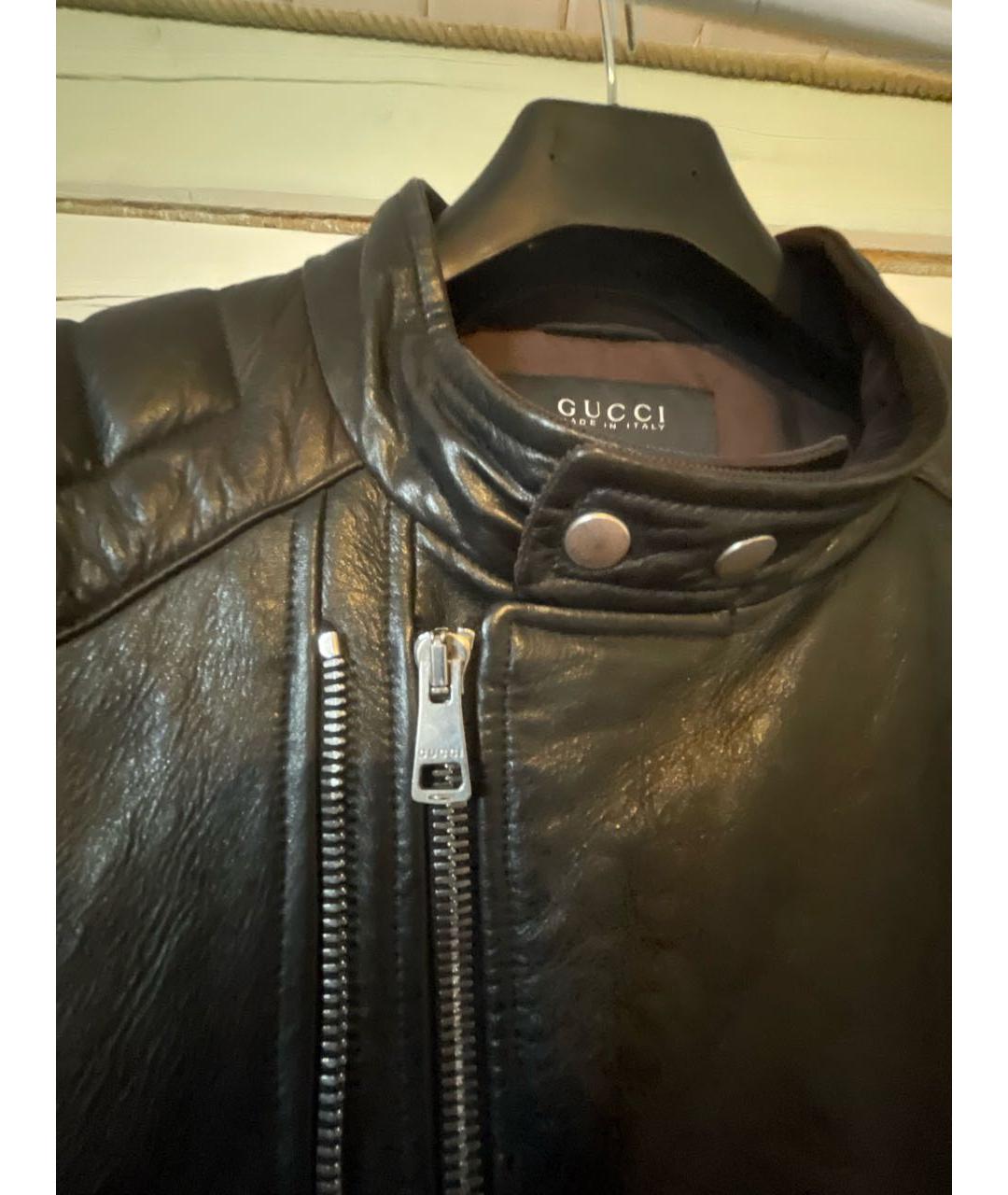 GUCCI Черная кожаная куртка, фото 4