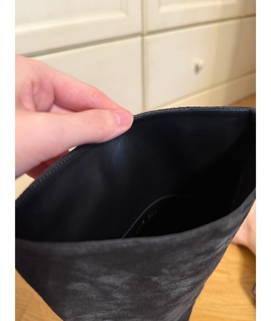 SERGIO ROSSI Черные замшевые сапоги, фото 6