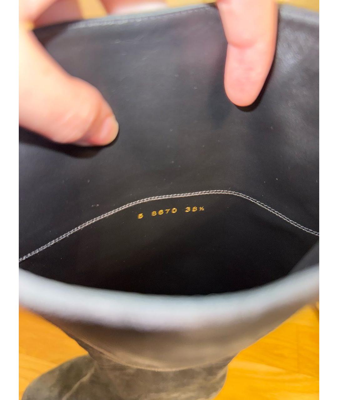 SERGIO ROSSI Черные замшевые сапоги, фото 5