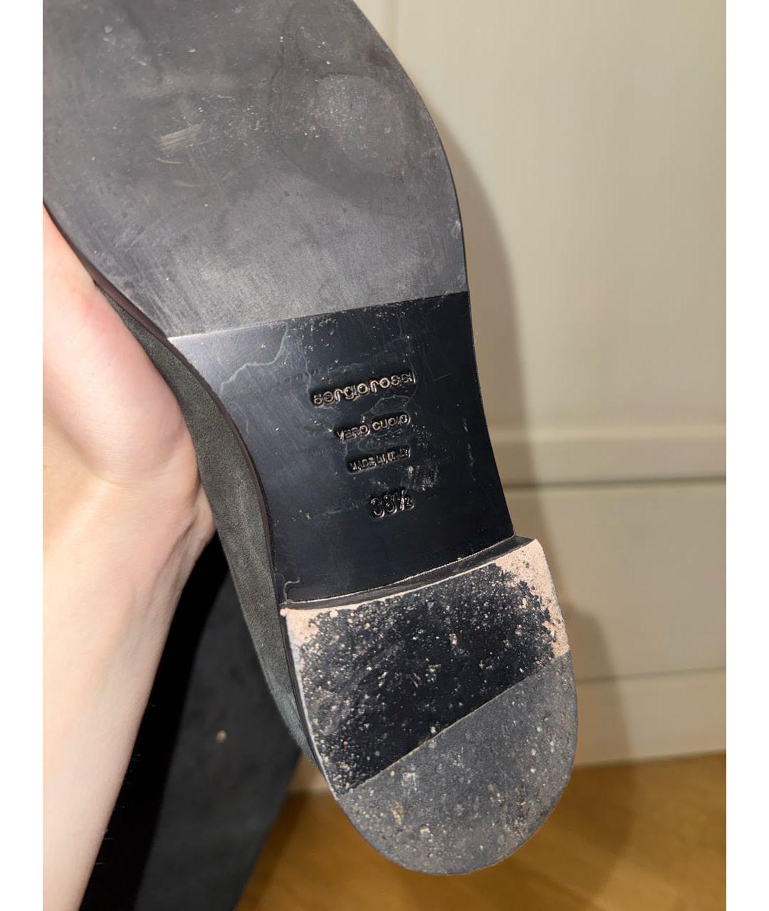 SERGIO ROSSI Черные замшевые сапоги, фото 7