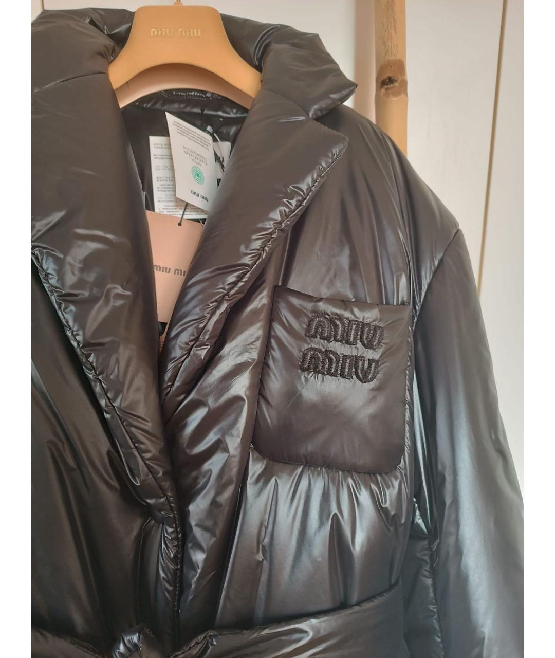 MIU MIU Черный полиамидовый пуховик, фото 5
