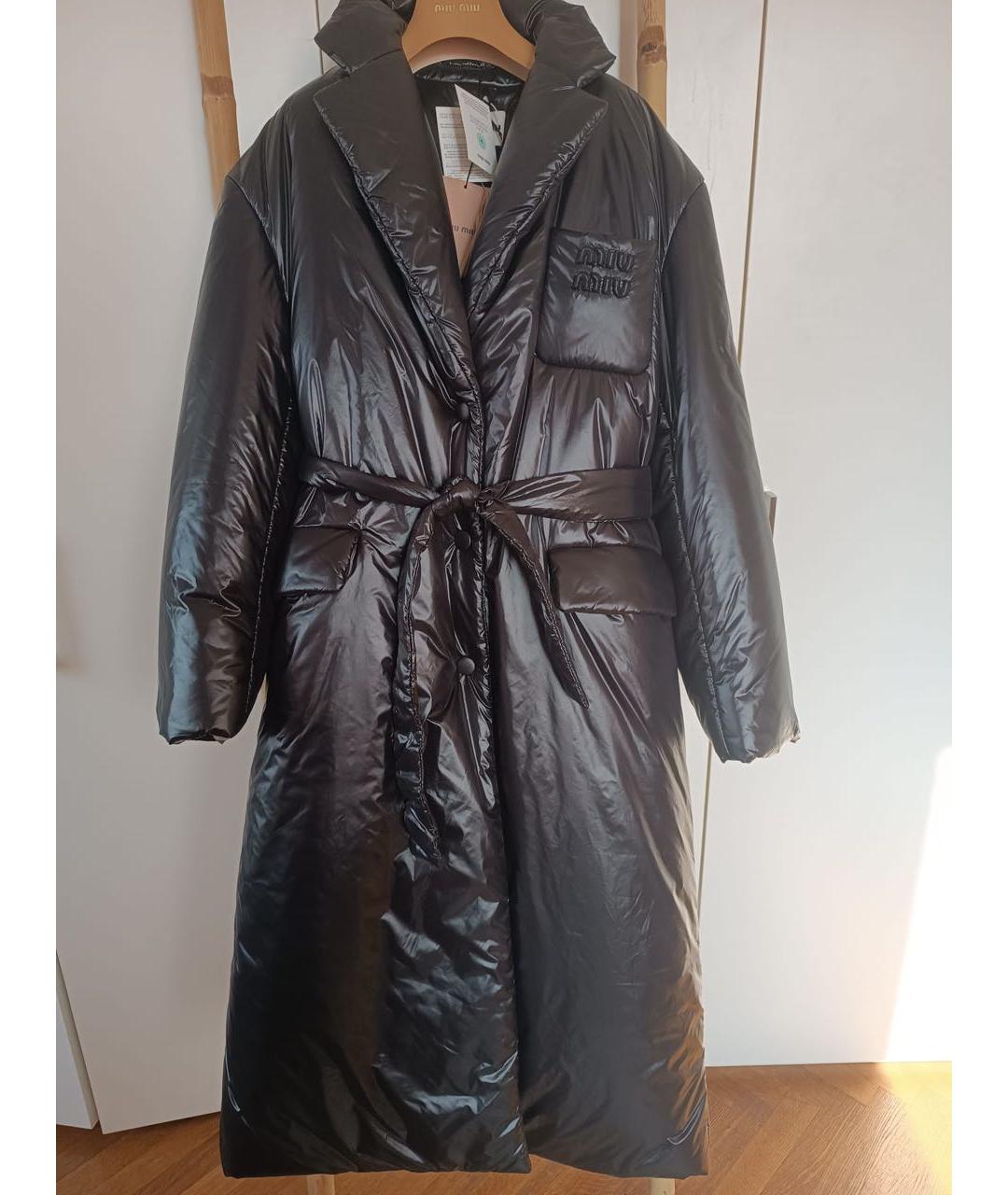 MIU MIU Черный полиамидовый пуховик, фото 9