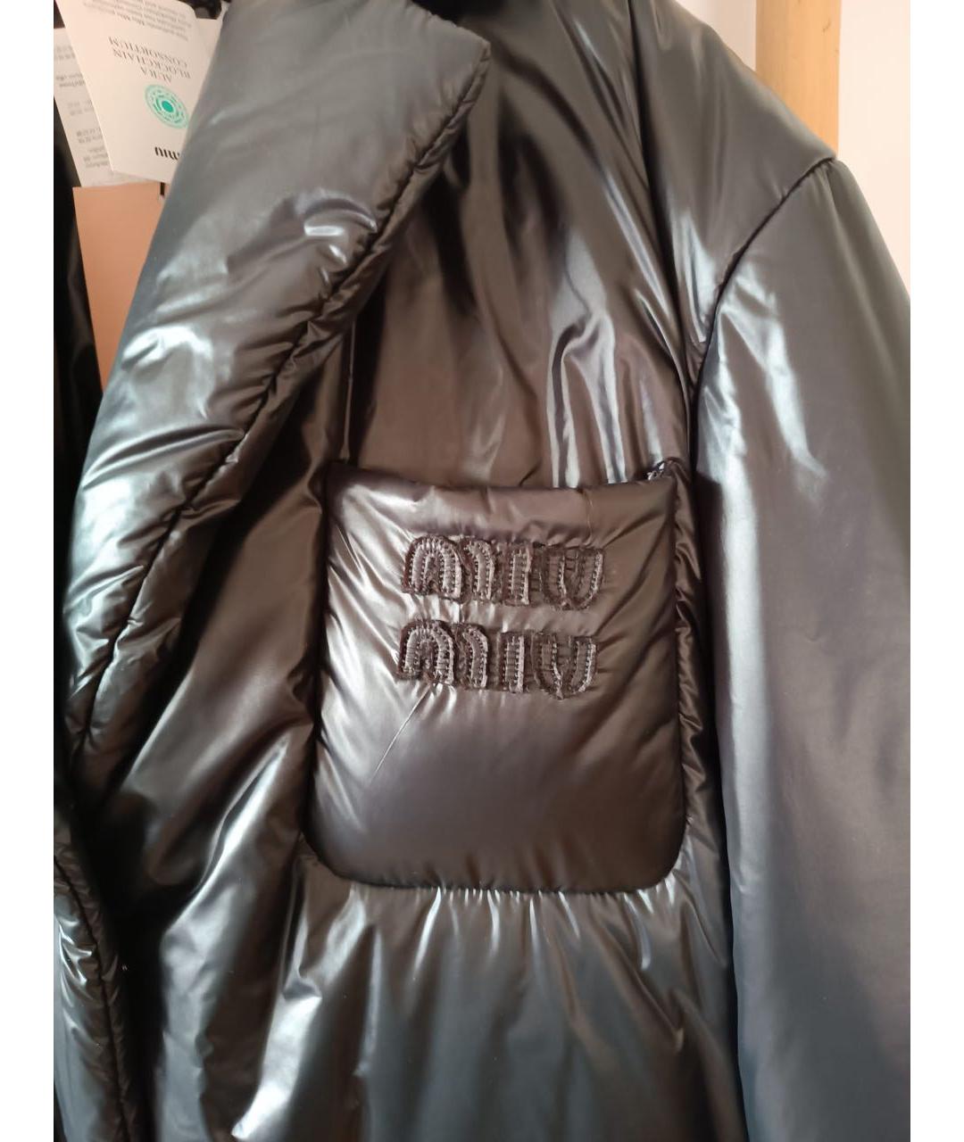 MIU MIU Черный полиамидовый пуховик, фото 4